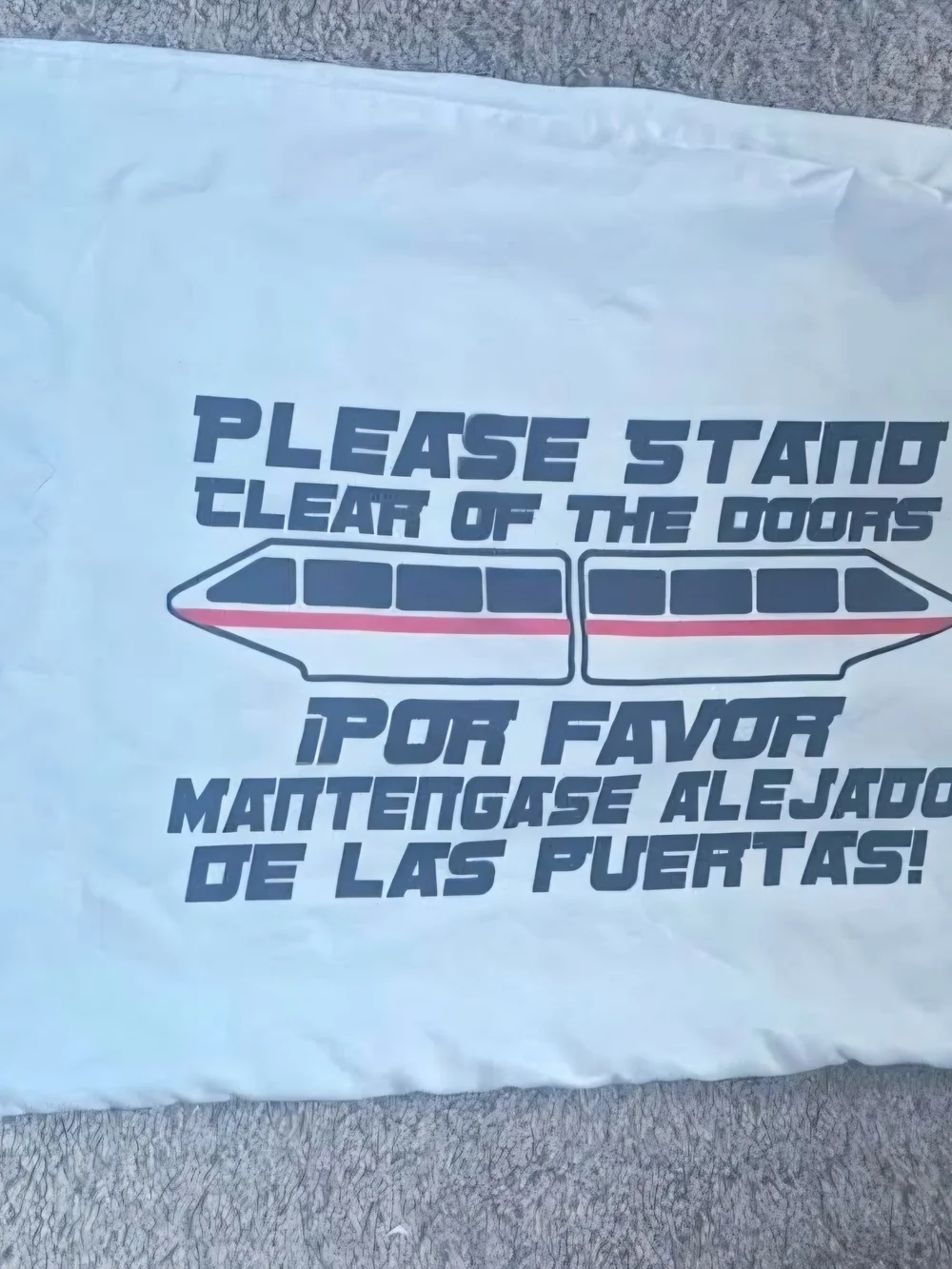 Please Stand Clear of the Doors Graphic Monorail Standard Pillowcase